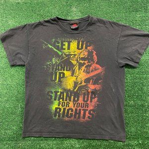 Vintage Y2K Bob Marley Stand Up T-Shirt Zion Rootswear Reggae Music Rasta Skater